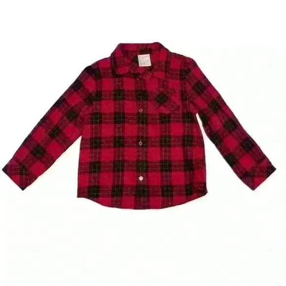 First Impressions Other - First Impressions Boys Cotton Check Shirt Red-Black Size 4T